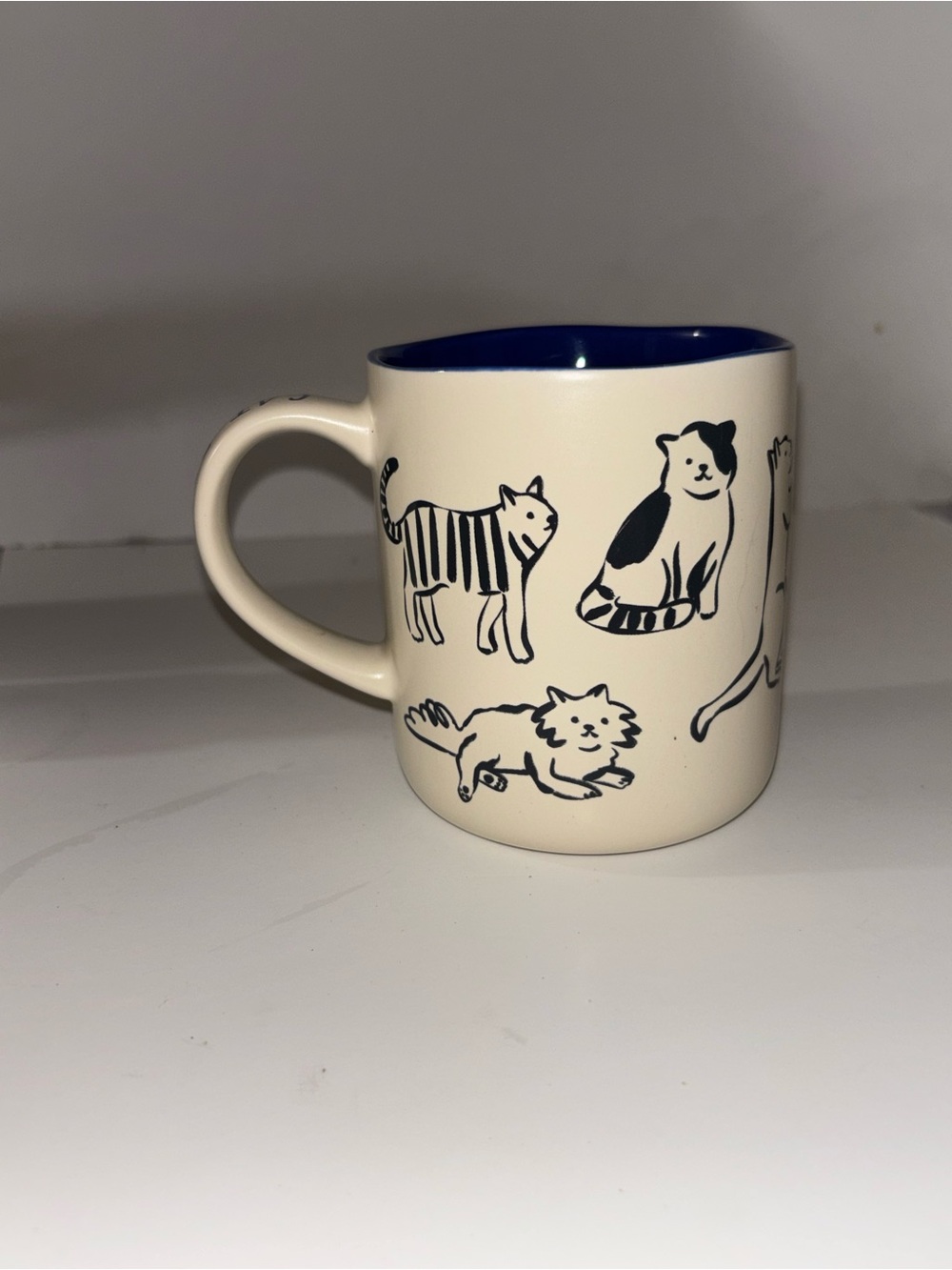 Cat mug with cat illustrations